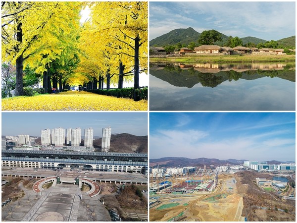 은행나무길, 외암민속마을, 심성디스플레이, 천안아산 KTX(왼쪽 위 시계방향) /사진제공=아산시