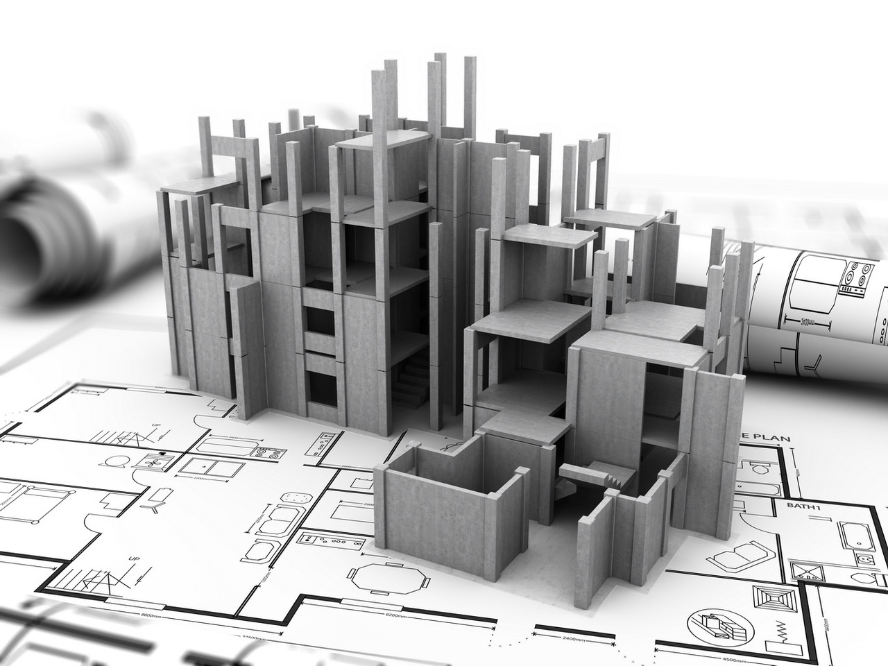 건축도면과 모형