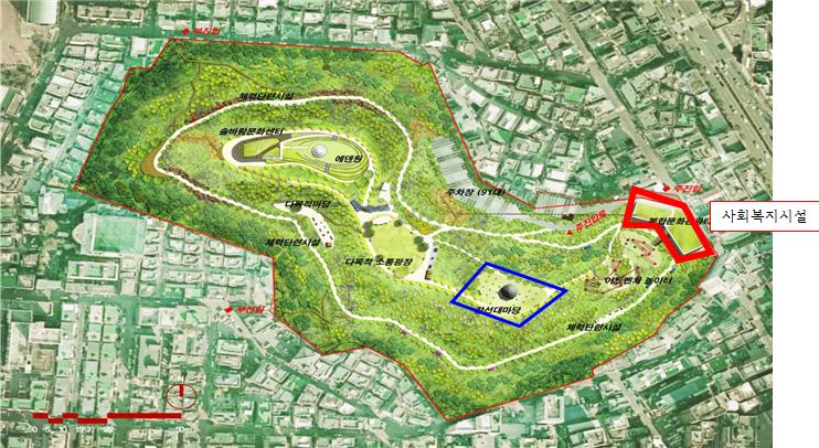 에덴유원지, 2단계 기반시설조성사업 공사구간 /자료제공=부산시