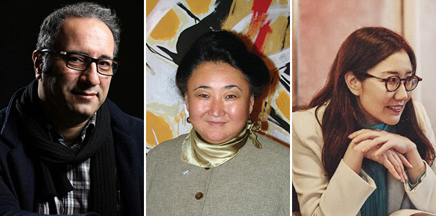 제26회 부산국제영화제 '지석상' 심사위원 (왼쪽부터 레자 미르카리미 감독, 굴나라 아비키예바 교수, 김혜리 평론가) /자료출처=부산국제영화제조직위원회