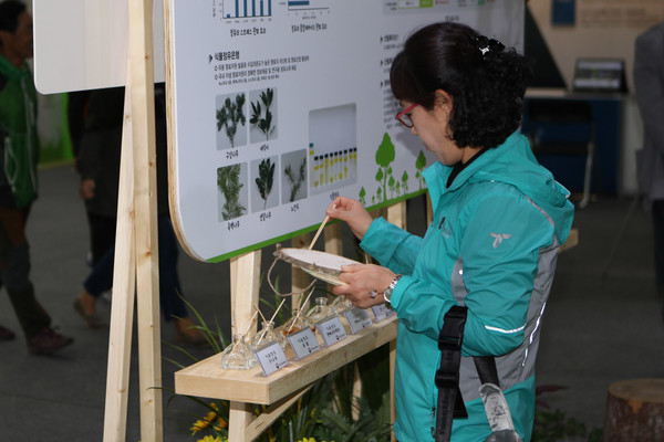 식물정유를 체험하는 방문객 /사진제공=국립산림과학원