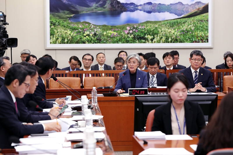국회 외통위 현안보고 중인 강경화 외교부 장관 <사진제공=국회>