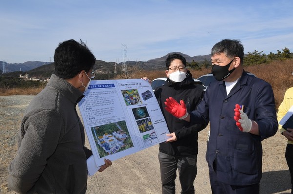오규석 군수는 동남권 방사선 의과학 일반산업 단지 내 주요 국책사업인 수출용 신형연구로 개발 사업 현장 방문 사업 추진현황 점검했다 /사진제공=기장군