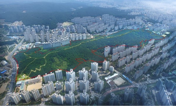 개발요구로 사라질 뻔한 ‘신봉3 근린공원’ /사진제공=용인시