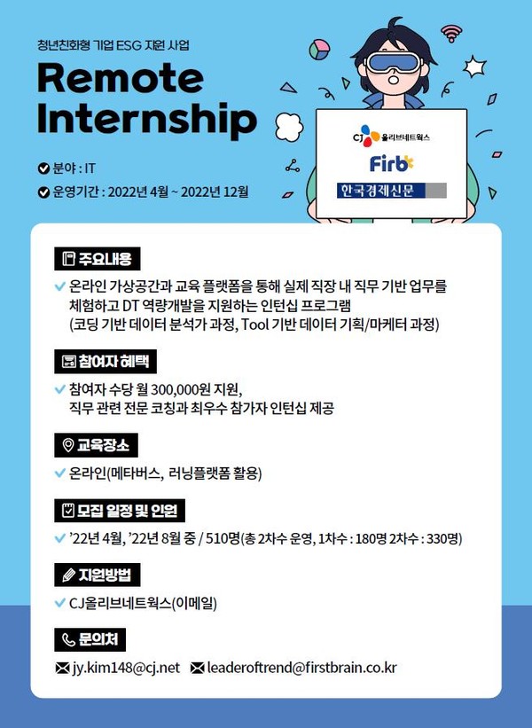 Remote Internship 안내문 /자료제공=고용노동부
