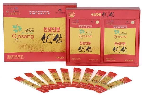 산양삼 함유 스틱형 액상차 제품 /자료=한국임업진흥원