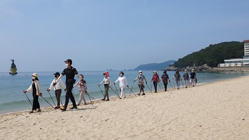 해변 노르딕워킹 체험현장 /사진제공=부산시