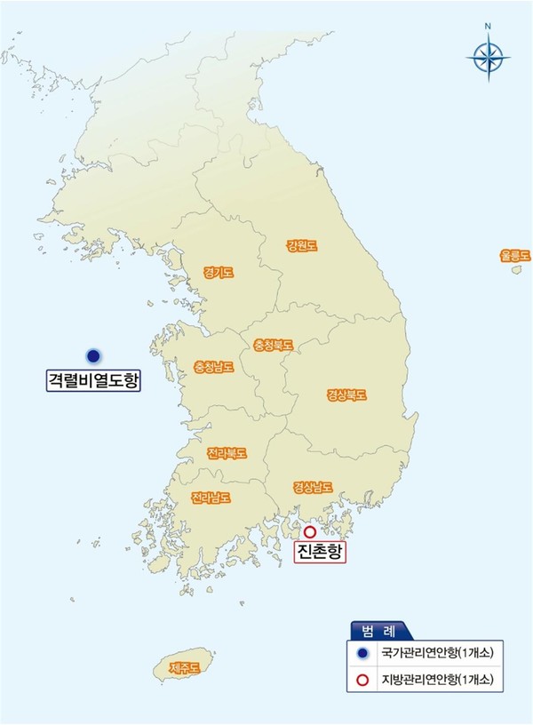 신규 연안항 지정 위치도 /자료제공=해양수산부