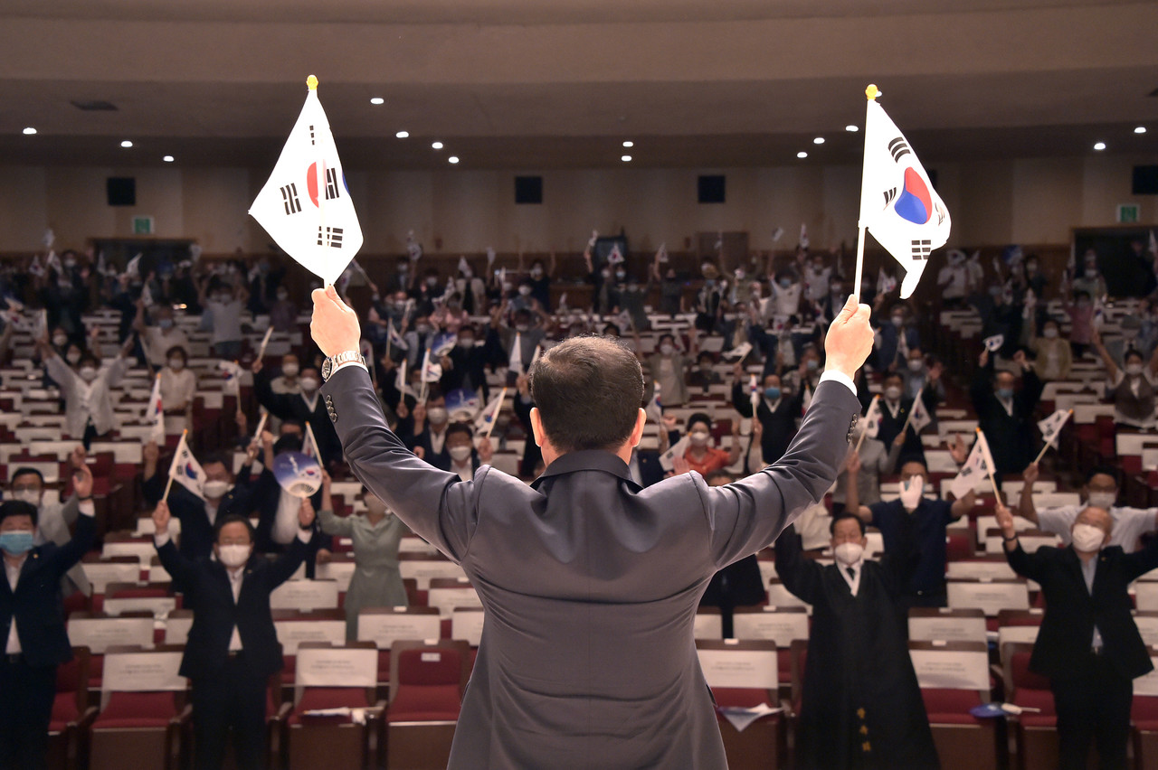 제75주년 광복절 기념행사 개최현장 /사진제공=부산시