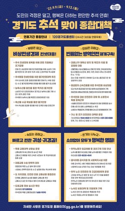 추석연휴 종합대책 안내문 /제공=경기도