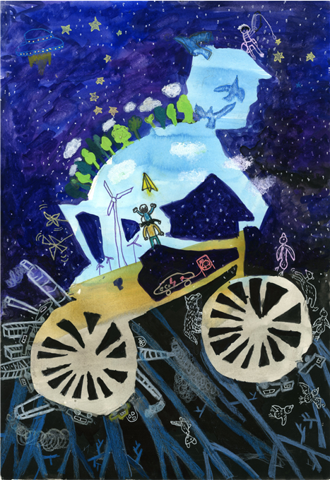 한류초등학교 정서현 학생의 작품 ‘별이 가득 차 있는 하늘’  /자료제공=수도권대기환경청