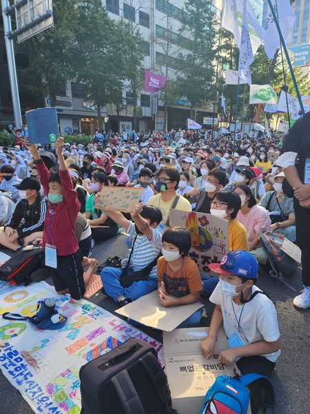 국내에서 대규모 기후위기 집회가 열린 것은 2019년 종로구 대학로 이후 두 번째다. /사진=박선영 기자