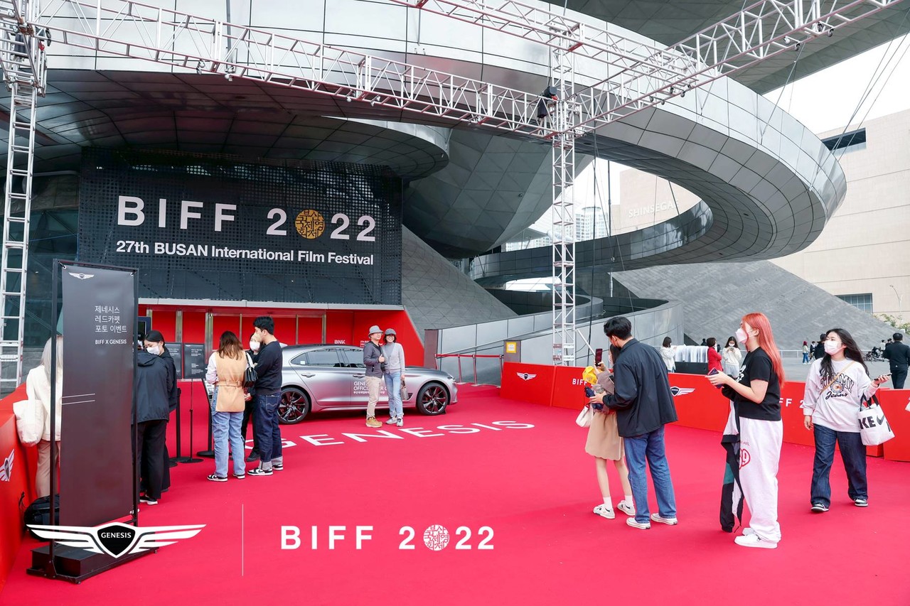 레드카펫존에 전시된 G70 슈팅 브레이크 /사진제공=(사)부산국제영화제