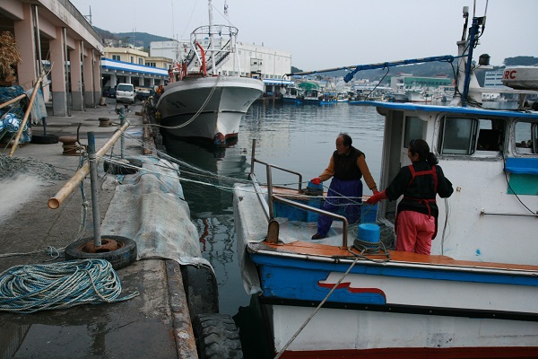 자망어구를 정리하는 어민들  참고자료/ 사진제공=경주시