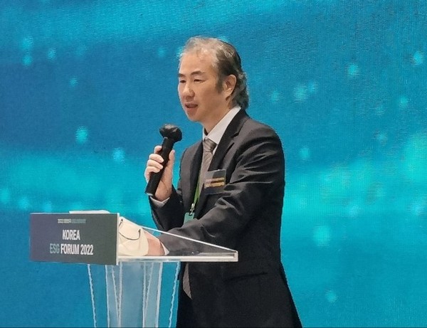 김종환 한국환경산업기술원 본부장이 본 포럼에 앞서 개회사를 하고 있다. /사진=박준영 기자