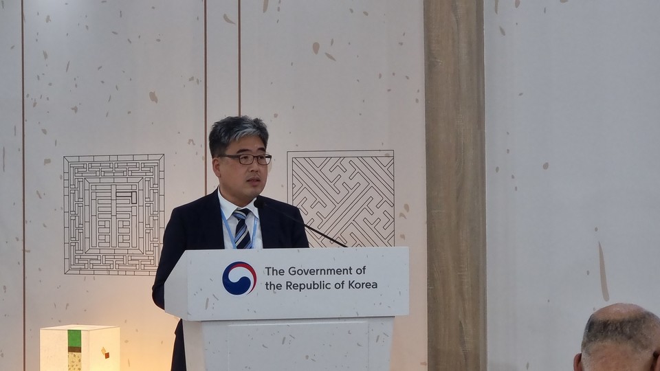 임상섭 산림청 차장이 산림청과 FAO 부대행사 개회사를 하고 있다. /사진제공=산림청