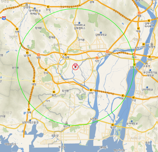 야생조류 발생지역 반경 10km 이내 예찰지역 /자료제공=부산시