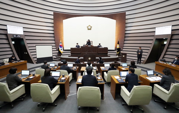 9대 본회의장 전경 /사진제공=광주시의회 