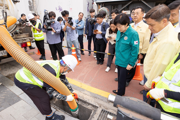 빗물받이 현장점검 /사진제공=환경부