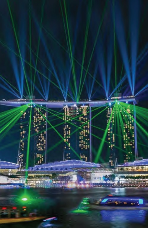 싱가포르 마리나베이 샌즈 호텔 워터 스크린에서 360도로 펼쳐지는 ‘Wonder Full’ /자료제공=레이저비전