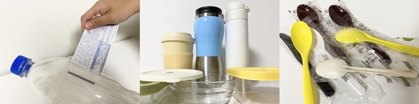 (왼쪽부터)사용한 플라스틱 제품은 분리배출 하기, 1회용품 대신 다회용품 사용하기, 배달 주문 시 불필요한 플라스틱 받지 않기. /사진=최준서 학생기자