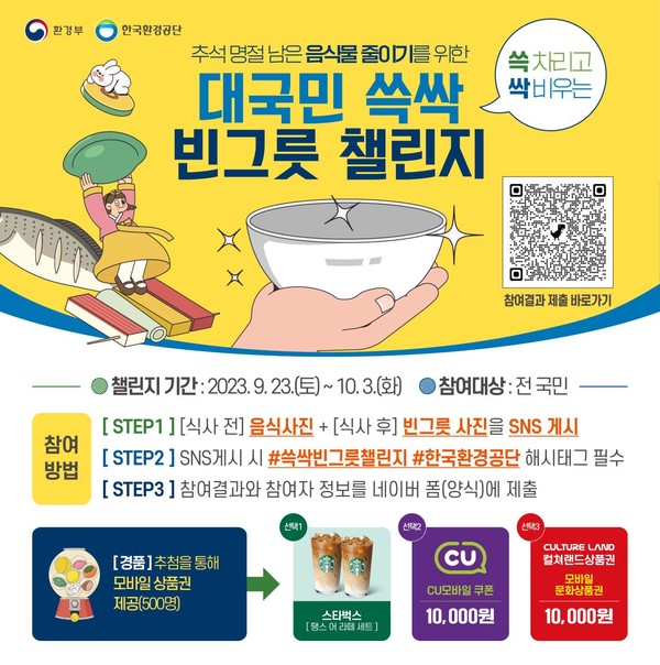 대국민 쓱싹 빈그릇 챌린지 /자료제공=한국환경공단