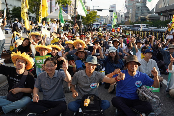 ‘일본방사성오염수해양투기저지공동행동(이하 공동행동)’은 일본 정부의 핵 오염수 해양투기 중단을 촉구하기 위해 국민 행동을 진행했다. /사진=환경운동연합