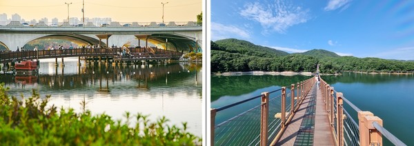 고양 일산호수공원과 파주 마장호수출렁다리 /사진제공=경기문화재단