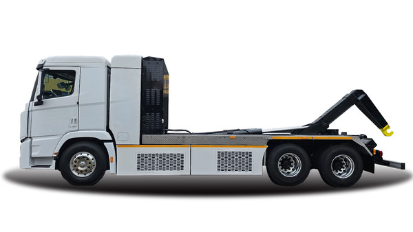 수소청소차, 에이엠수소10톤 폐기물 수집·운반용 암롤트럭. /자료제공=환경부