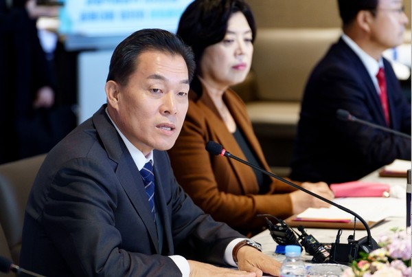 이재준 시장이 과밀억제권역 자치단체 공동대응협의회 창립총회에서 발언하고 있다. /사진제공=수원시