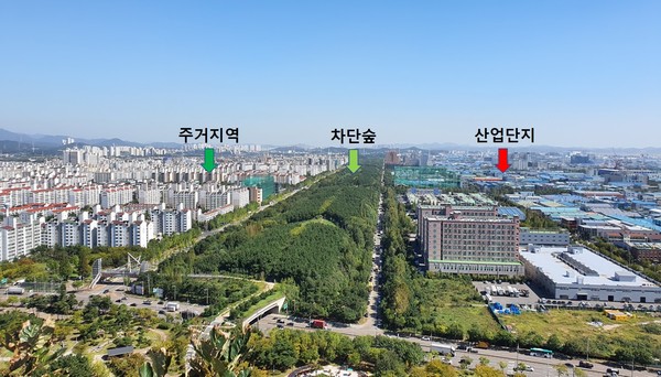 시흥 차단숲(도시숲) /자료제공=국립산림과학원