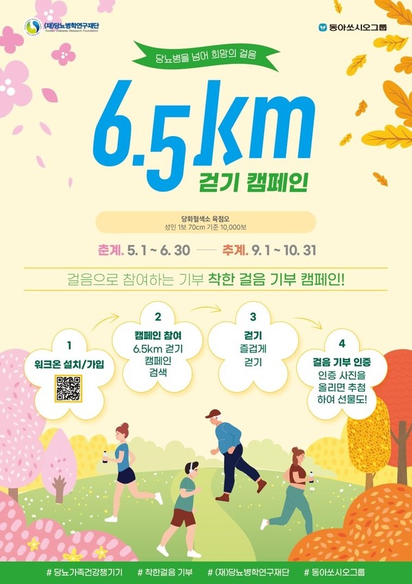 당뇨병을 넘어 희망의 걸음 6.5km 걷기 캠페인 안내 /사진제공=동아쏘시오그룹
