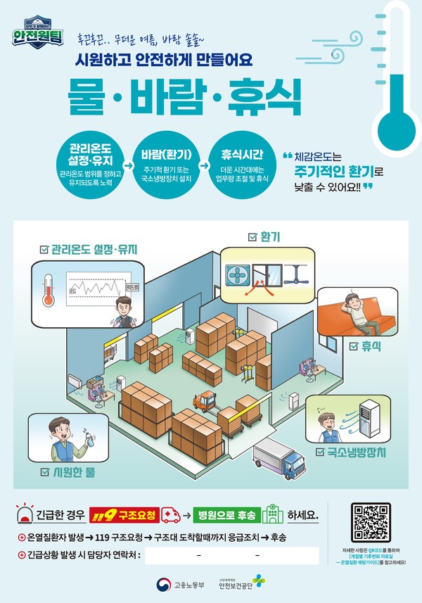 고용부는 온열질환 예방 3대 기본수칙 안내 /자료=고용노동부
