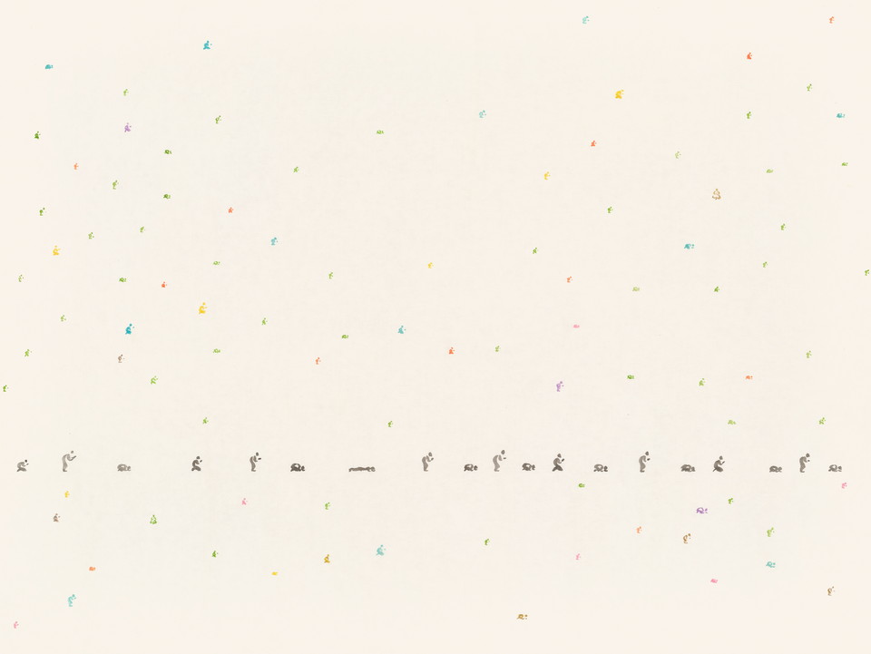 기쁨의 길, 2024, 한지에 먹, 아크릴, 120×90cm /자료제공=아트센터 자인