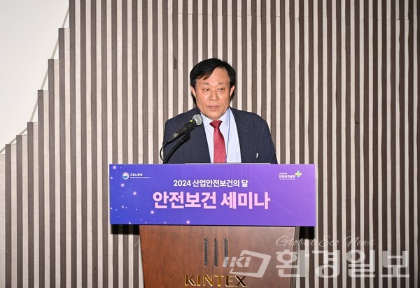 이준원 한국스마트안전보건기술협회장은 "고용노동부와 안전보건공단이 스마트안전보건 장비를 지원하는 사업을 시행하고 있지만 좀더 사업장의 중대재해 예방에 초점을 두고 효과적인 지원이 이뤄져야 할 필요가 있다”고 말했다. /사진=박준엽 기자 