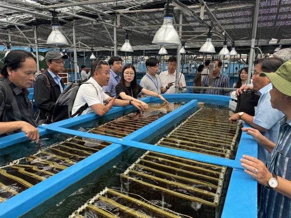 7월23일 기장군수산자원연구센터를 방문한 베트남 카마우성 공무원 일행 /사진제공=기장군 