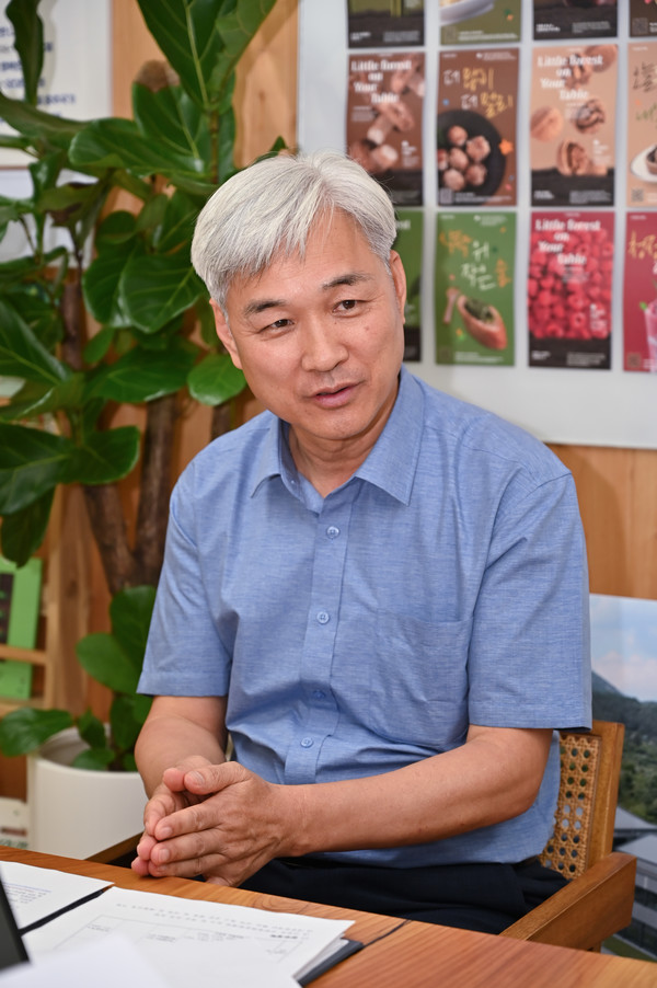 최무열 한국임업진흥원장은 “산은 보호해야 하지만 동시에 산을 활용해 경제 활동이 가능하도록 방법을 찾아야 한다”고 말했다. /사진=박준엽 기자