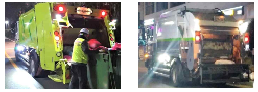 환경미화 차량에 '자동차 및 자동차부품의 성능과 기준에 관한 규칙'에 어긋나게 조명이 설치돼있다.