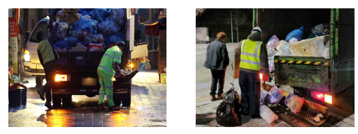 조명이 설치되지 않은 환경미화차량 주변에서 일하는 환경미화원들은 위험에 노출될 가능성이 높다.