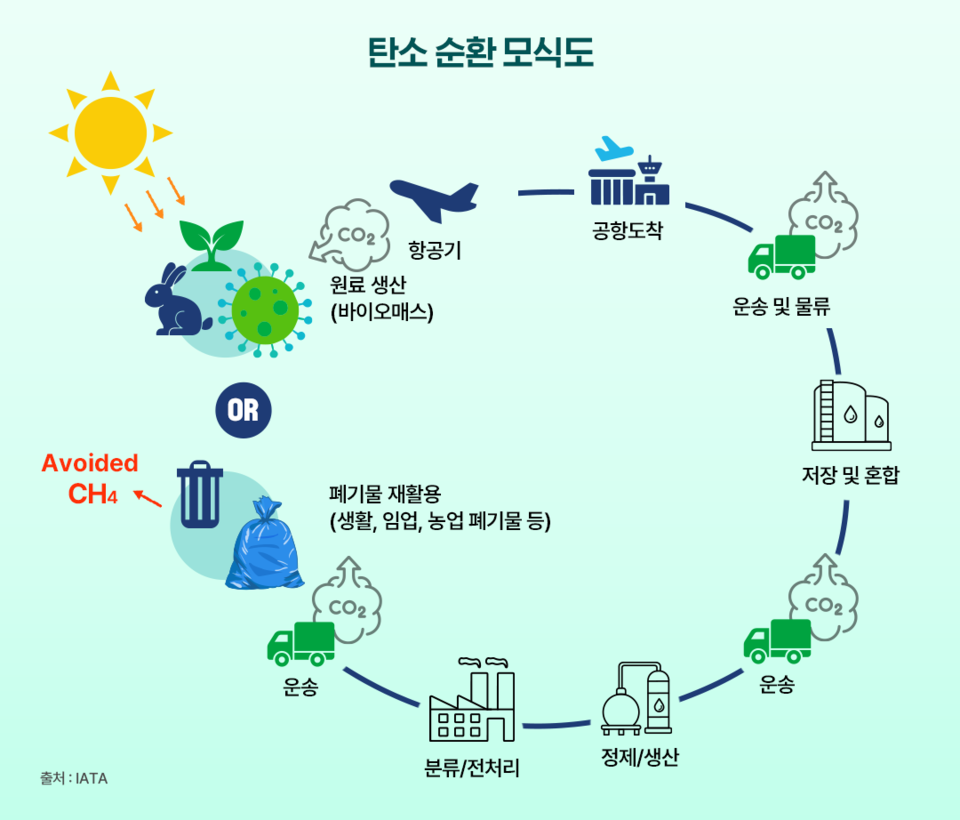 항공에서의 탄소 순환 모식도 /자료출처=GS칼텍스 미디어허브