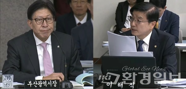 이해식 의원은 특혜분양으로 질타를 받은 해운대 엘시티에 거주 중인 박 시장에게 당선 직후 엘시티를 처분하겠다는 약속을 3년이 지난 지금까지 왜 지키지 않느냐고 질의했다. /사진=장가을 기자 