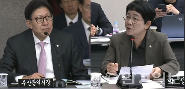 박정현 의원은 엑스포 개최지로 단 29표를 받는 데 그친 초라한 성적표를 거론하며 박 시장에게 엑스포 유치 실패 원인을 물었다. /사진=장가을 기자 