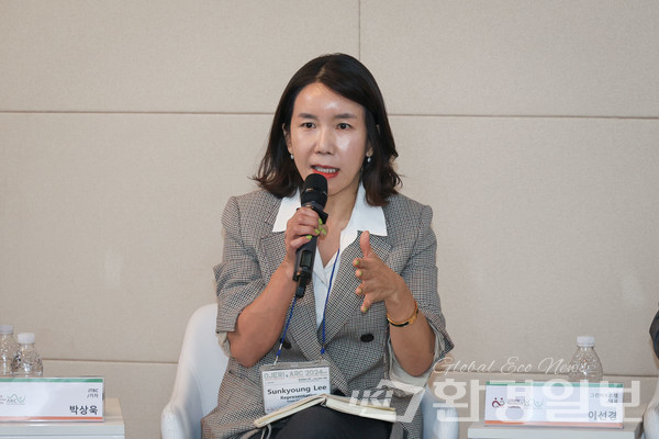 이선경 대표는 TNFD와 TCFD의 기준이 기업과 투자자 간 신뢰 지표로서 기능할 수 있다고 말했다. /사진=이다빈 기자