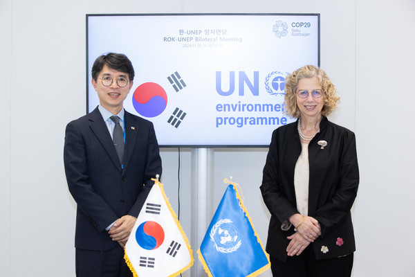 김완섭 환경부장관, UNEP 사무총장과 양자면담 /사진=환경부