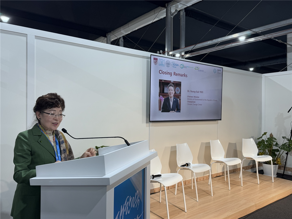 유영숙 기후변화센터 이사장이 폐회사를 하고 있다. /사진제공=고려대학교 지속발전연구소