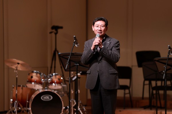 이상일 시장이 (사)쿰 제16회 정기연주회에서 인사말 /사진제공=용인시