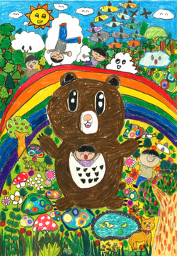 어린이 그림 그리기 대회 대상 수상작 ‘숲속에서 만난 반달가슴곰’ /자료=한국산림복지진흥원