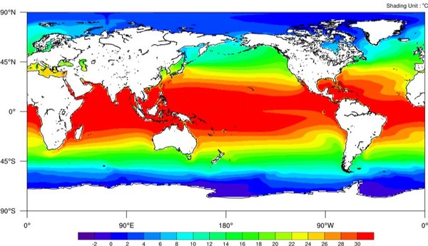 기후정보포털 해수면온도 분포도 /자료제공=기상청