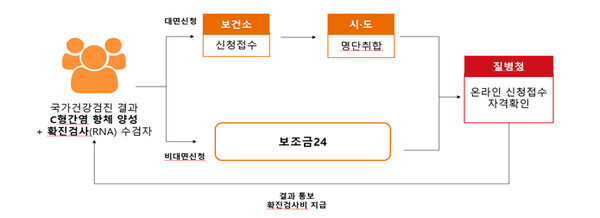 C형간염 확진검사비 지원 절차 /자료제공=질병관리청