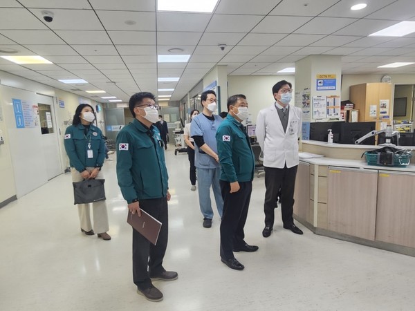 조 부시장은 1월21일 양산부산대학교병원을 방문, 현장을 점검했다. /사진제공=양산시 
